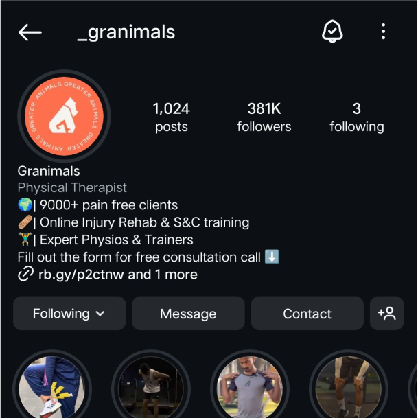 Sports injuries recovery and rehabilitation granimals
